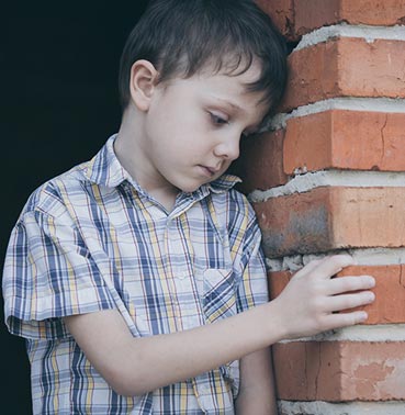 Little boy looking sad